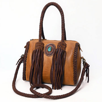 American Darling Duffel Hair on Genuine Leather Western Women Bag | Handbag Duffle Weekend Travel Bags for
